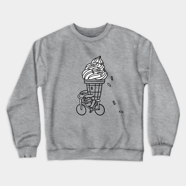 Ice cream riding a bicycle Crewneck Sweatshirt by Stolenpencil